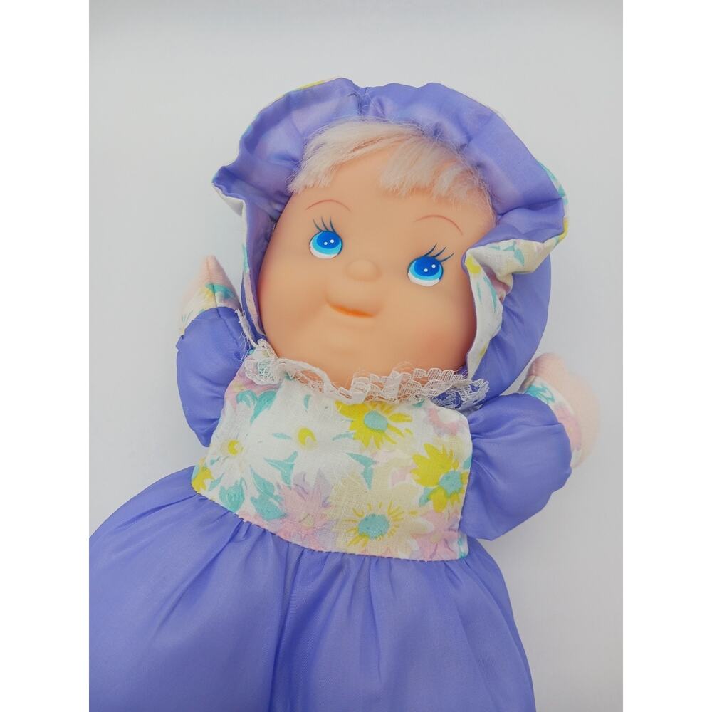 Vintage De Luxe Doll Purple Nylon Soft Plush Body Vinyl Face Cute